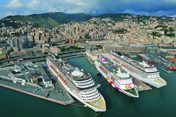 Genoa Cruise Port Taxi and chauffeur service on Mercedes V class, transfer by Mercedes Sclass, Minivan or VIANO Genoa Cruise Port Taxi and chauffeur service on Mercedes V class, transfer by Mercedes Sclass, Minivan or VIANO